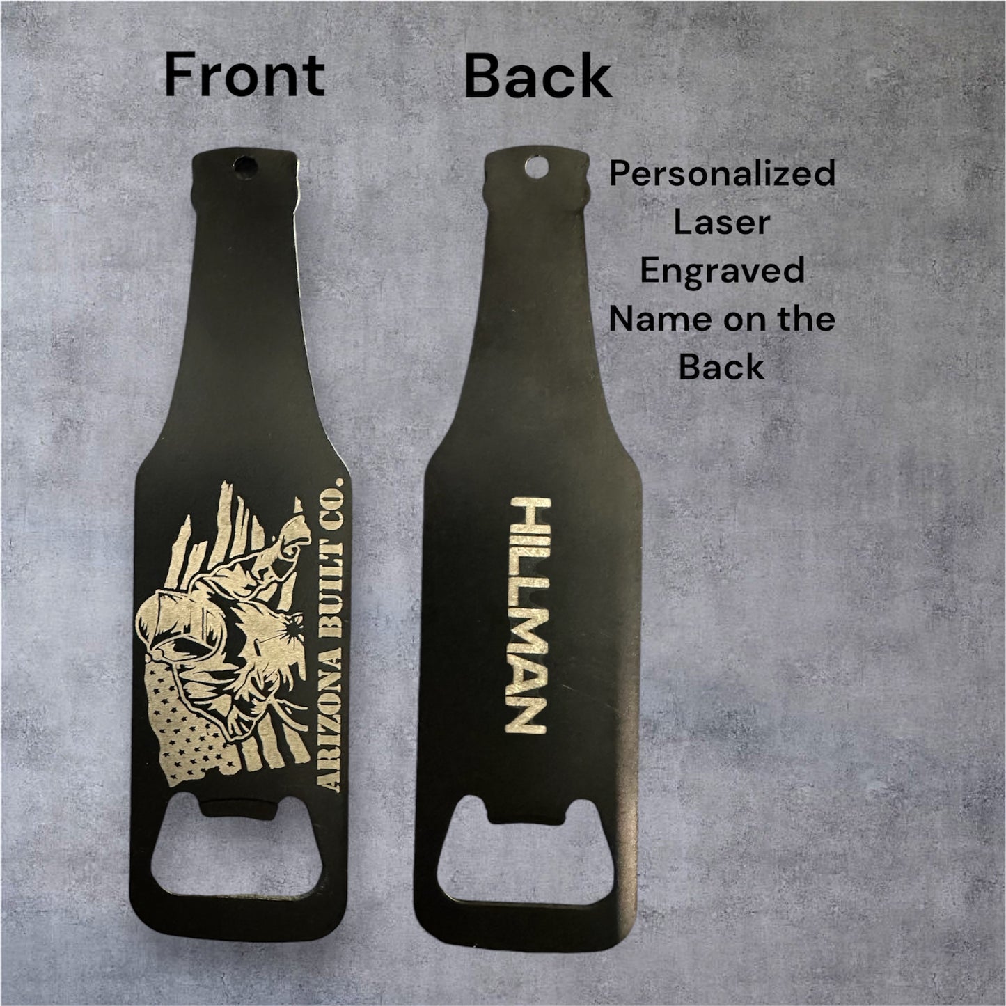 Arizona Built Co. bottle opener keychain personalized w/name