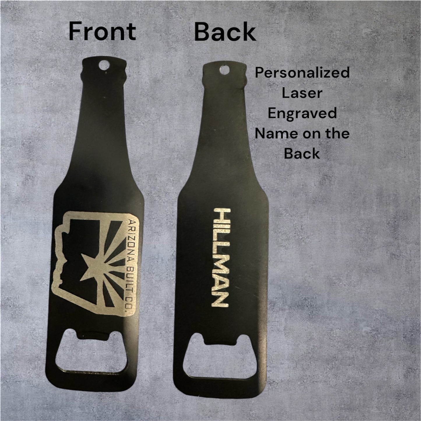 Arizona Built Co. bottle opener keychain personalized w/name